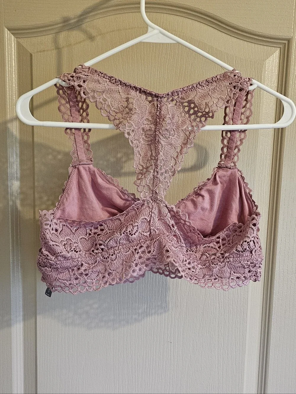 Aerie Pink Lace Racerback Pullover Wireless Bralette Bra Size XL